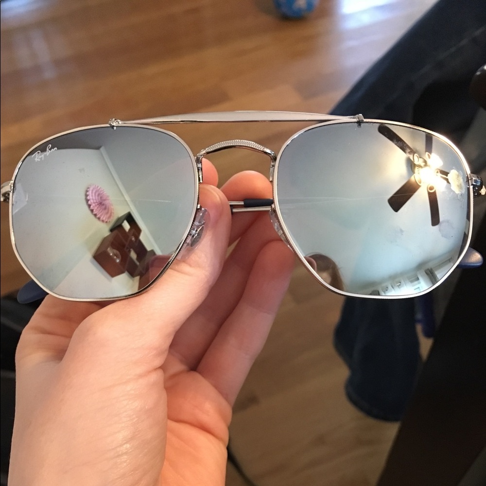 BNIB RAYBAN Marshal silver mirror octagon aviators